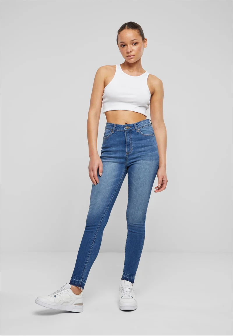 UC Ladies Skinny High Waist Open Hem Jeans