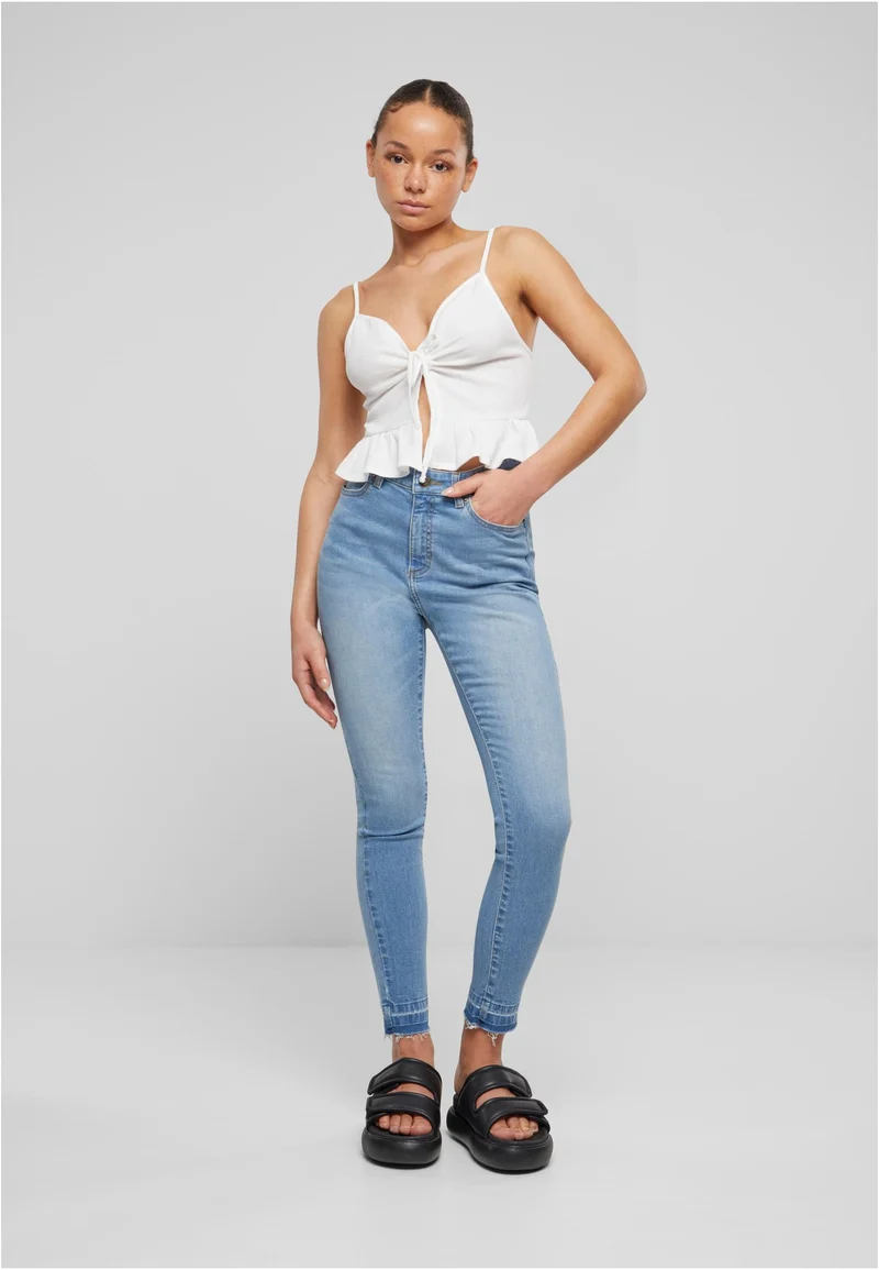 UC Ladies Skinny High Waist Open Hem Jeans