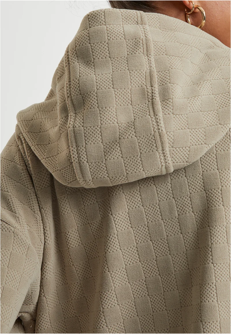 UC Jacquard Velvet Oversized Zip Hoody