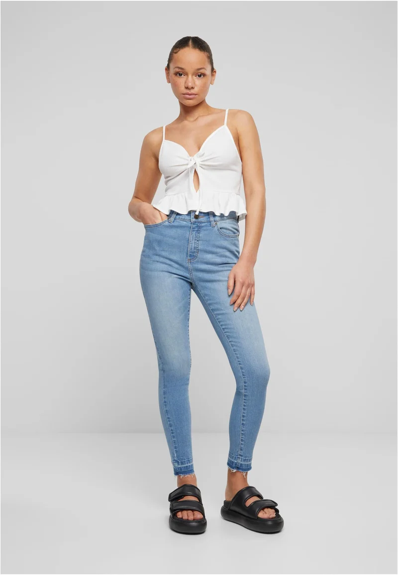 UC Waffle Pique Ruffle Top