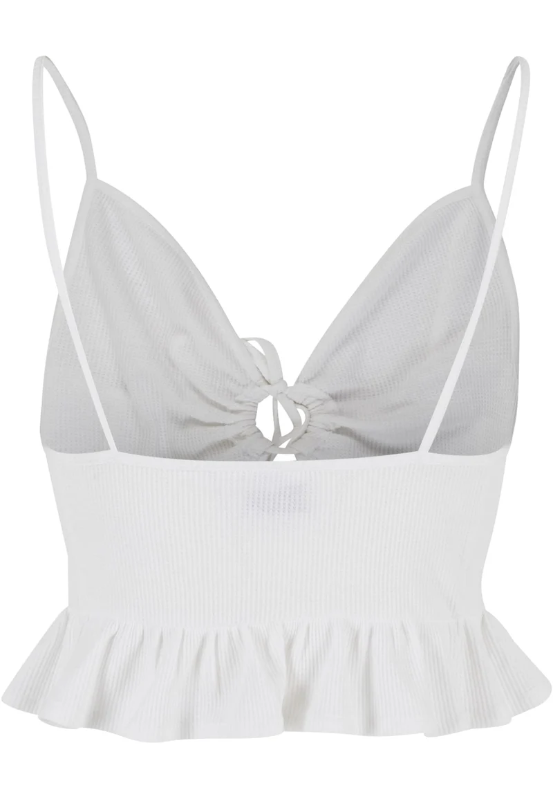 UC Waffle Pique Ruffle Top