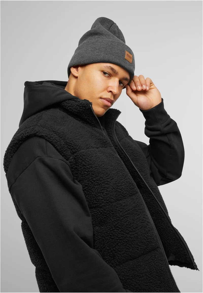 UC Synthetic Leatherpatch Long Beanie