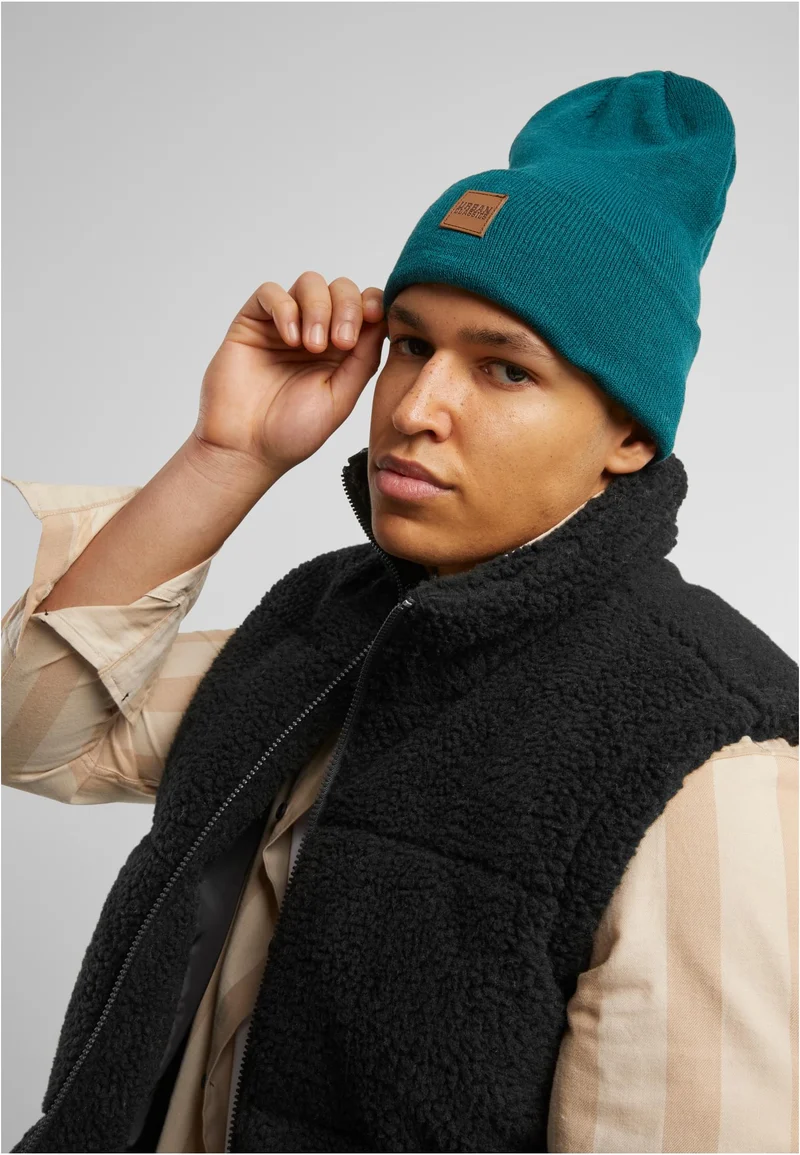 UC Synthetic Leatherpatch Long Beanie