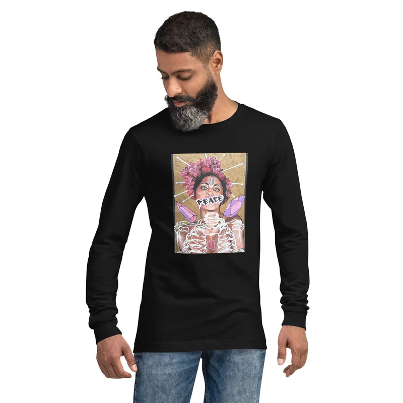 Langärmeliges Unisex-T-Shirt PEACE