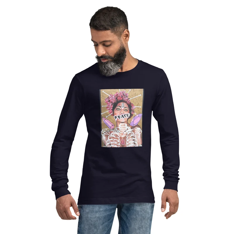 Langärmeliges Unisex-T-Shirt PEACE