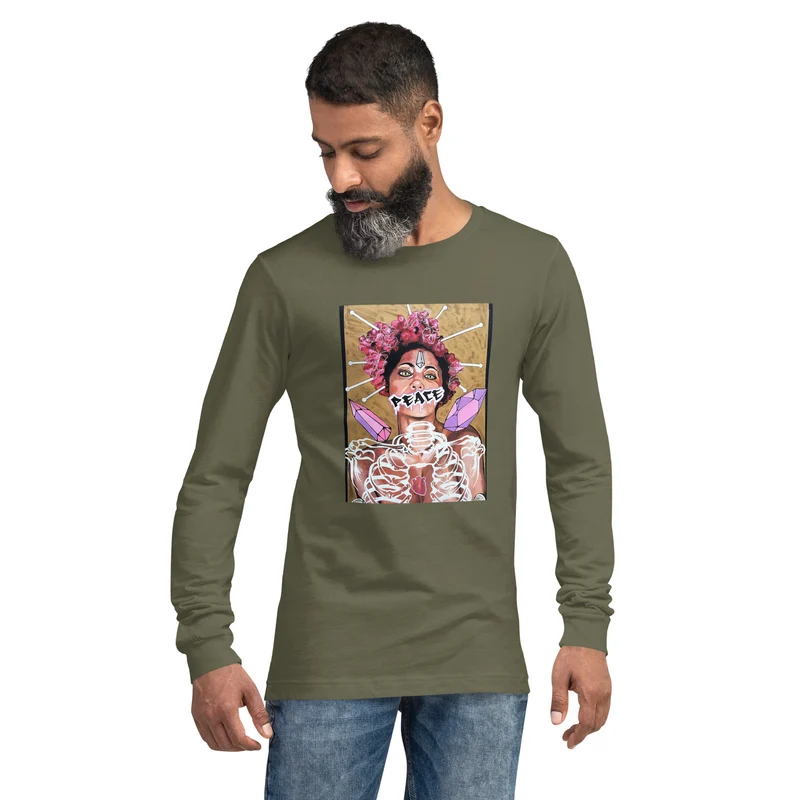 Langärmeliges Unisex-T-Shirt PEACE