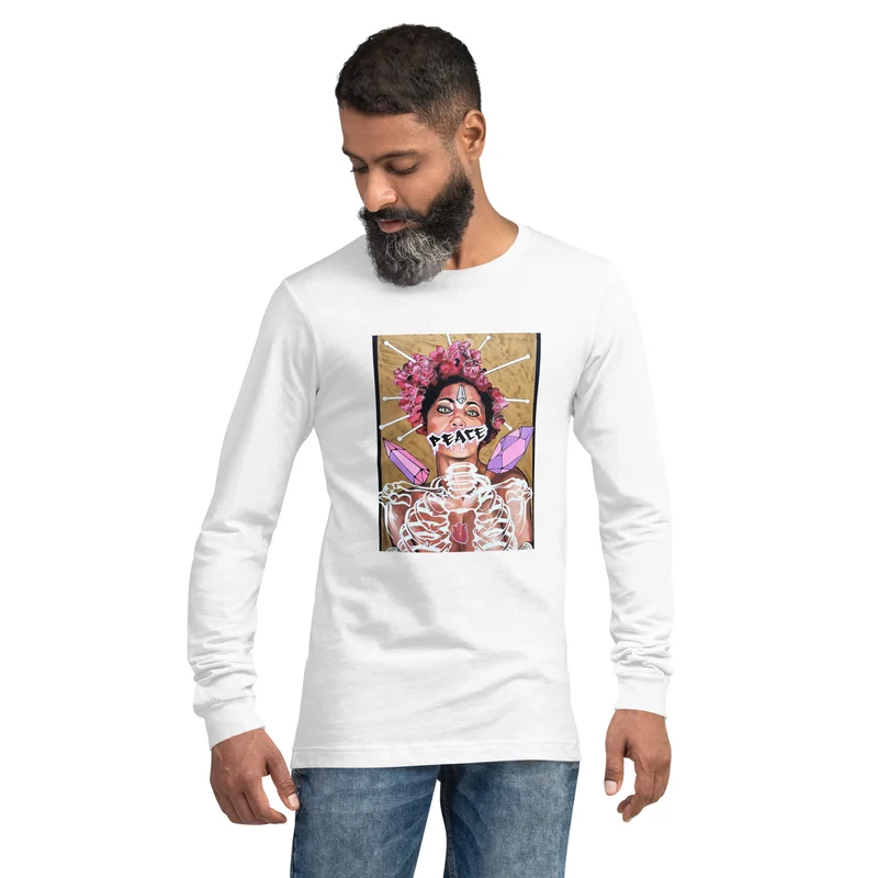 Langärmeliges Unisex-T-Shirt PEACE