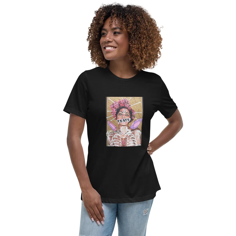 Lockeres Damen-T-Shirt PEACE