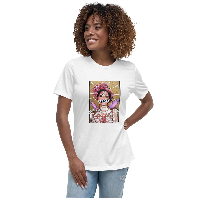 Lockeres Damen-T-Shirt PEACE