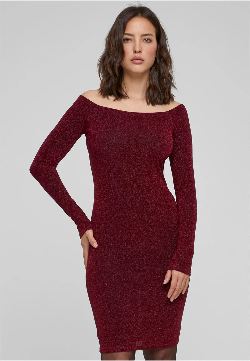 UC Off Shoulder Longsleeve Glitter Dress