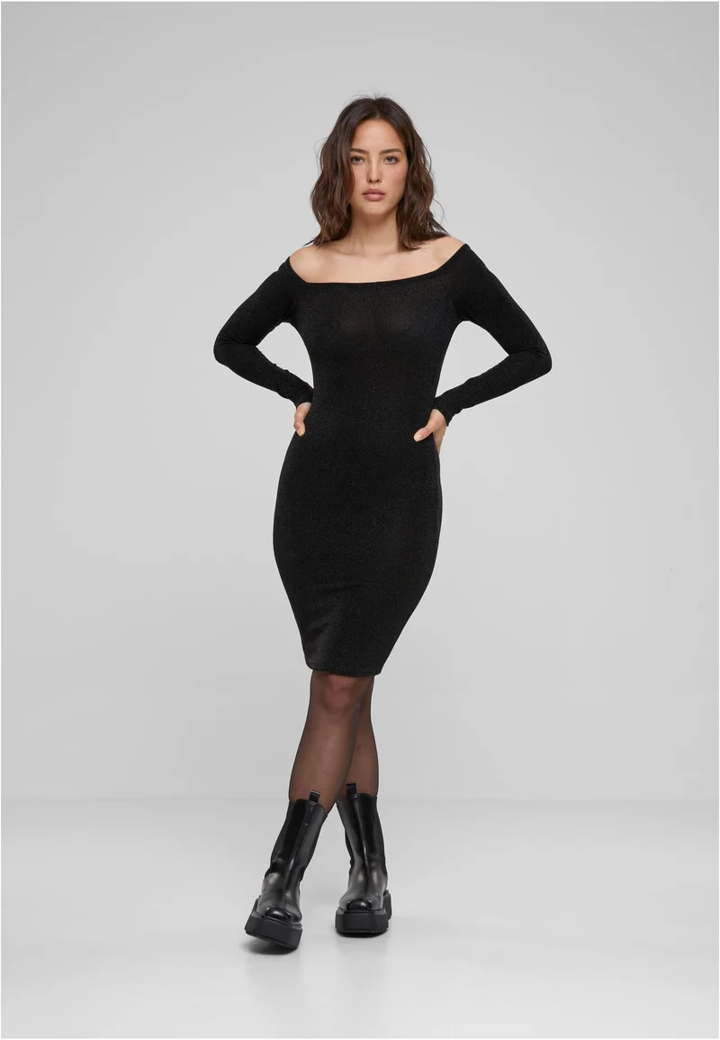 UC Off Shoulder Longsleeve Glitter Dress