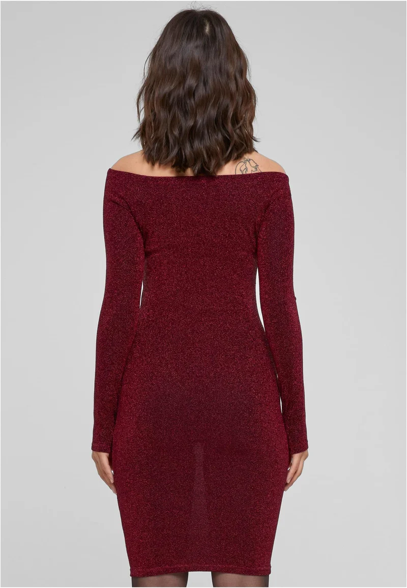 UC Off Shoulder Longsleeve Glitter Dress
