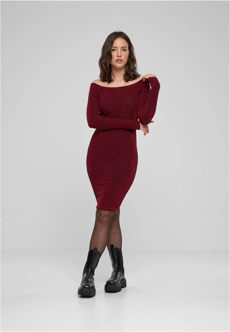 UC Off Shoulder Longsleeve Glitter Dress