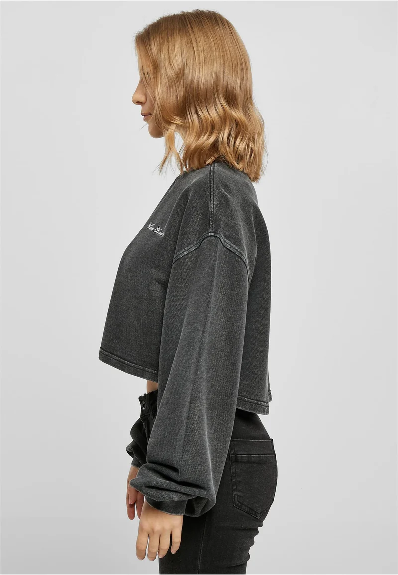 UC Cropped Small Embroidery Terry Crewneck