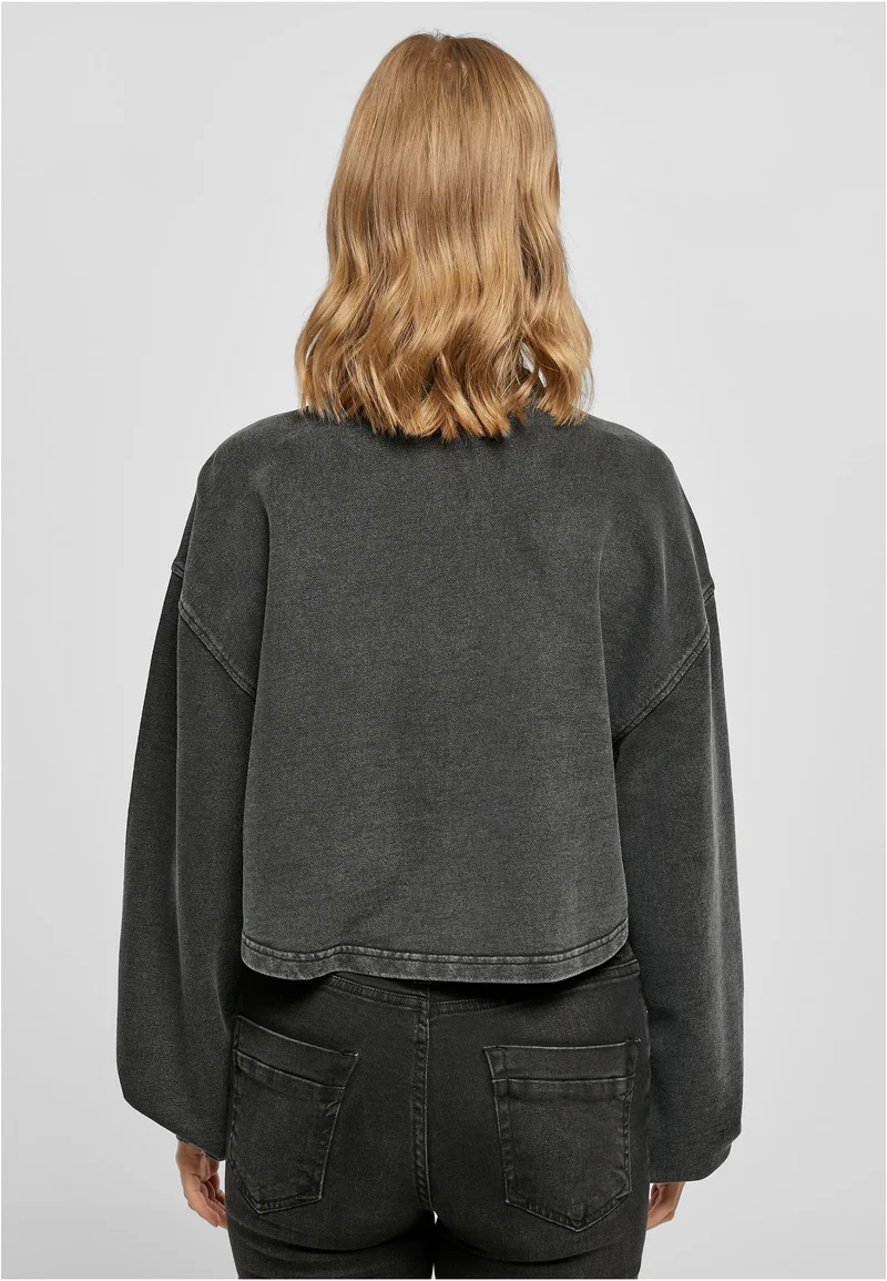 UC Cropped Small Embroidery Terry Crewneck