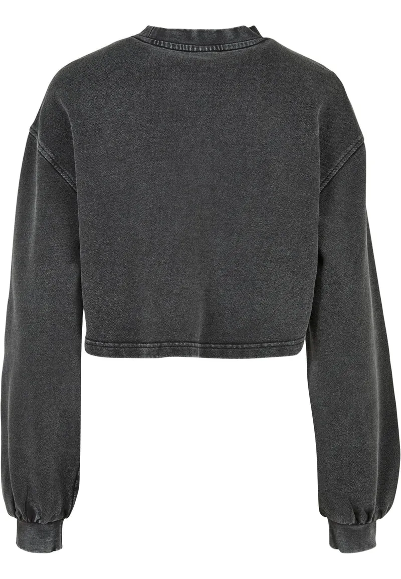 UC Cropped Small Embroidery Terry Crewneck