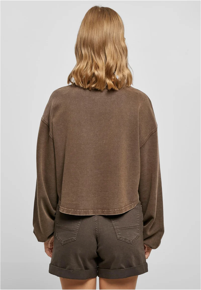 UC Cropped Small Embroidery Terry Crewneck
