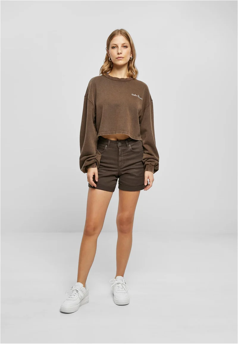 UC Cropped Small Embroidery Terry Crewneck