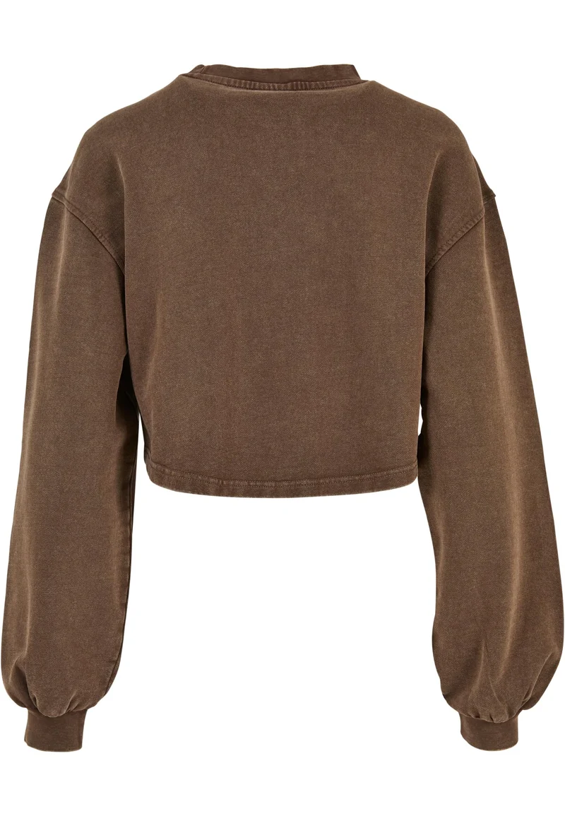 UC Cropped Small Embroidery Terry Crewneck
