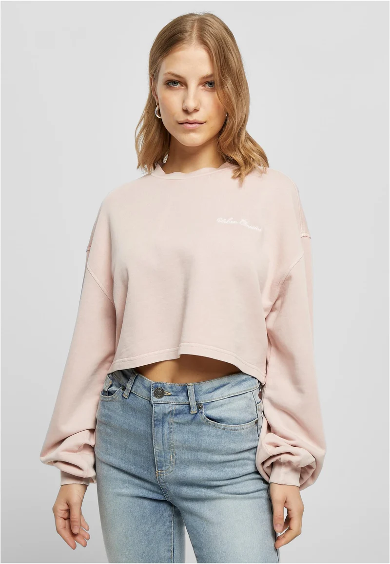 UC Cropped Small Embroidery Terry Crewneck