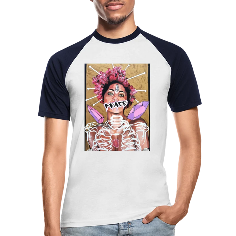 Männer Baseball-T-Shirt Peace
