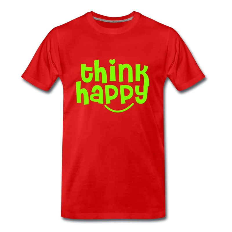 Männer Premium Bio T-Shirt Think Happy