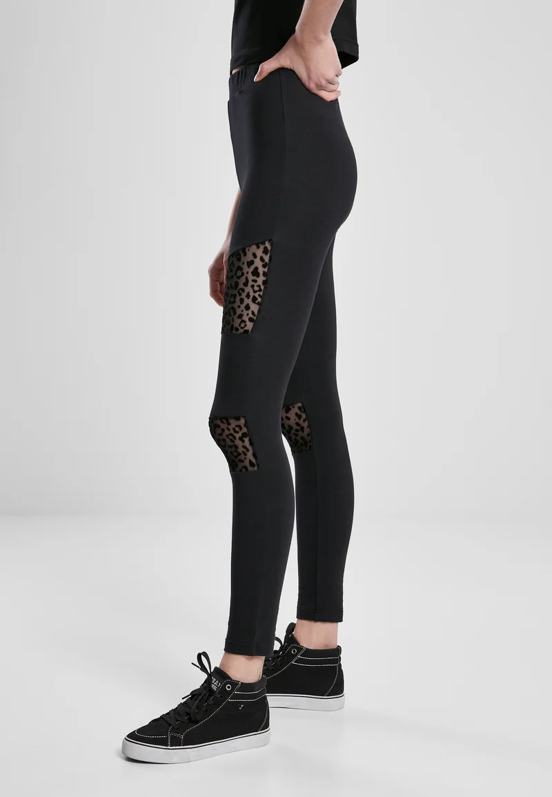 UC Flock Lace Inset Tights