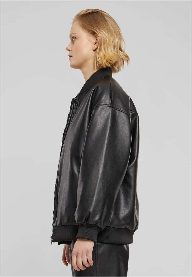 UC Synthetic Leather Bomber Jacket