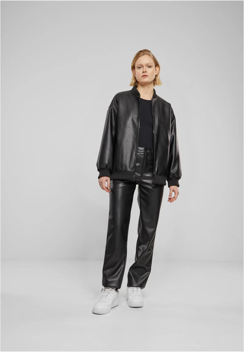 UC Synthetic Leather Bomber Jacket