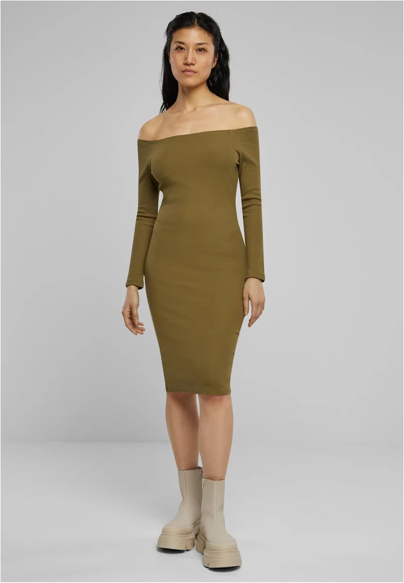 UC Off Shoulder Longsleeve Rib Dress