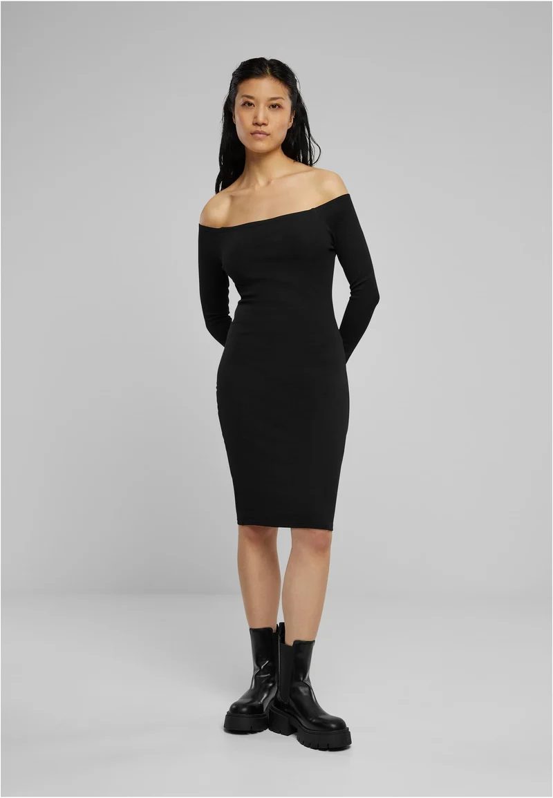 UC Off Shoulder Longsleeve Rib Dress