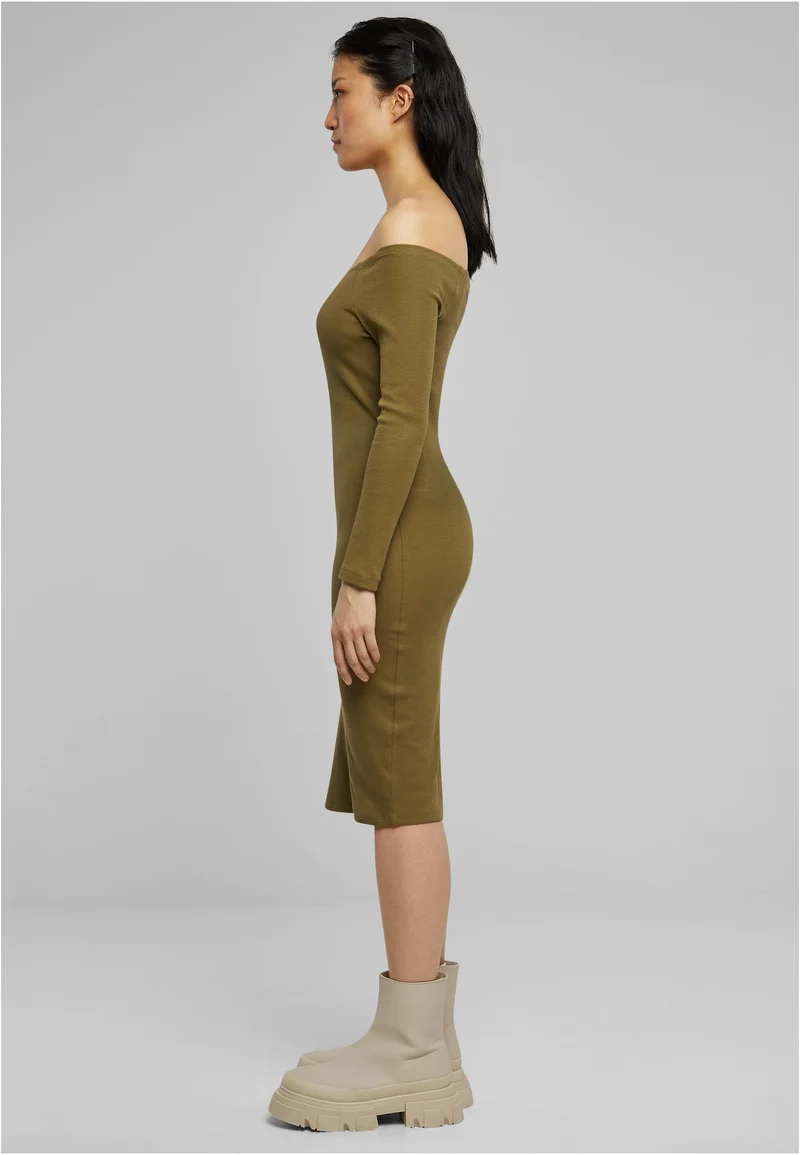UC Off Shoulder Longsleeve Rib Dress