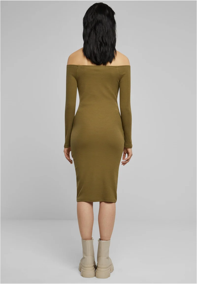 UC Off Shoulder Longsleeve Rib Dress