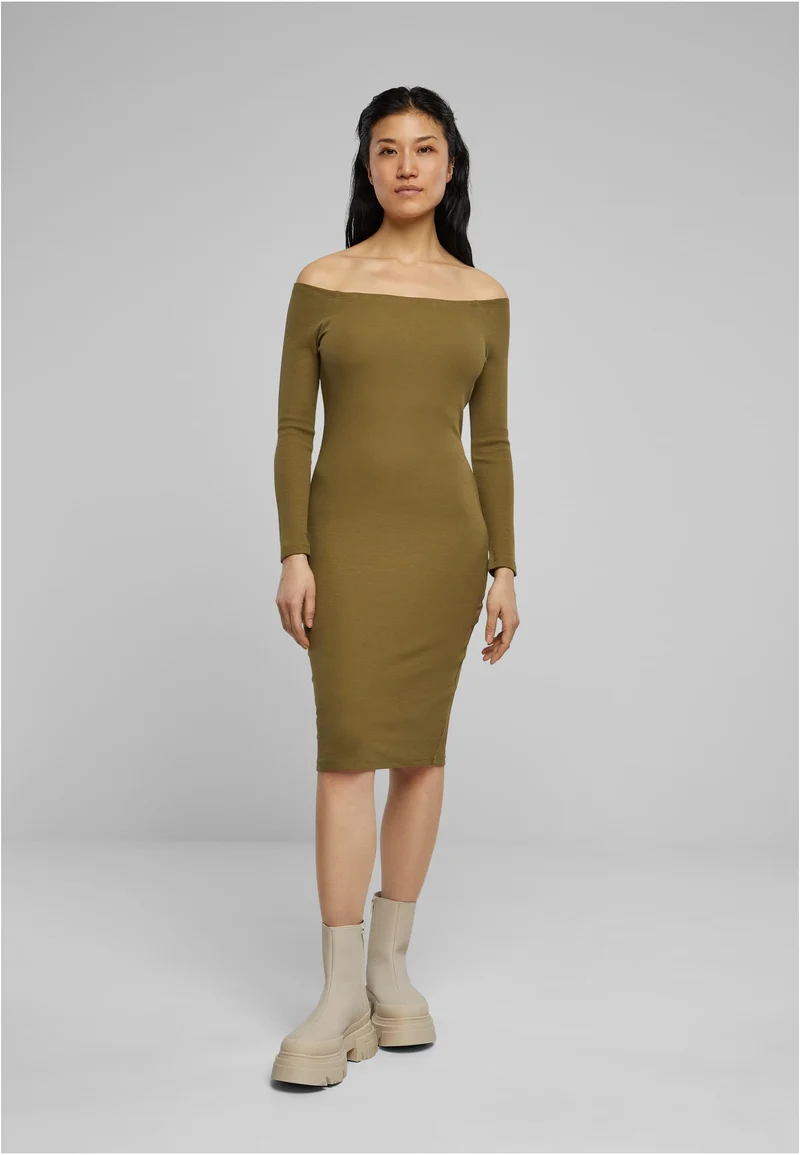 UC Off Shoulder Longsleeve Rib Dress