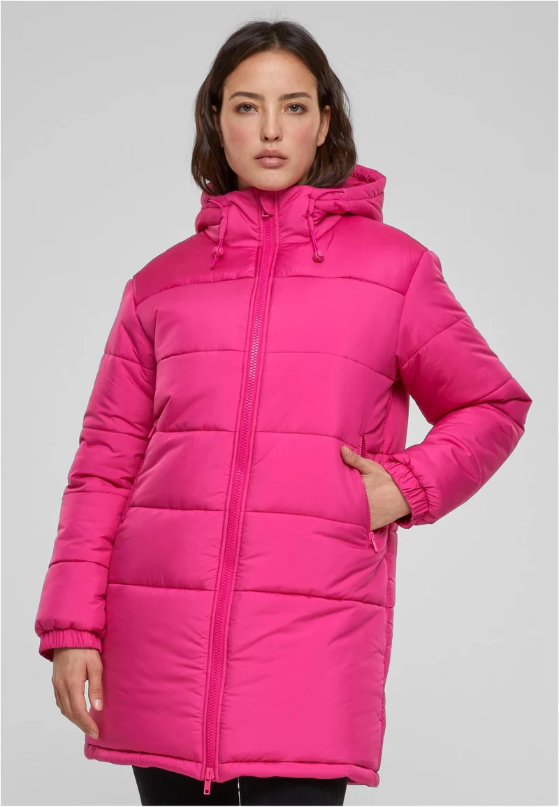 UC Hooded Mixed Puffer Coat