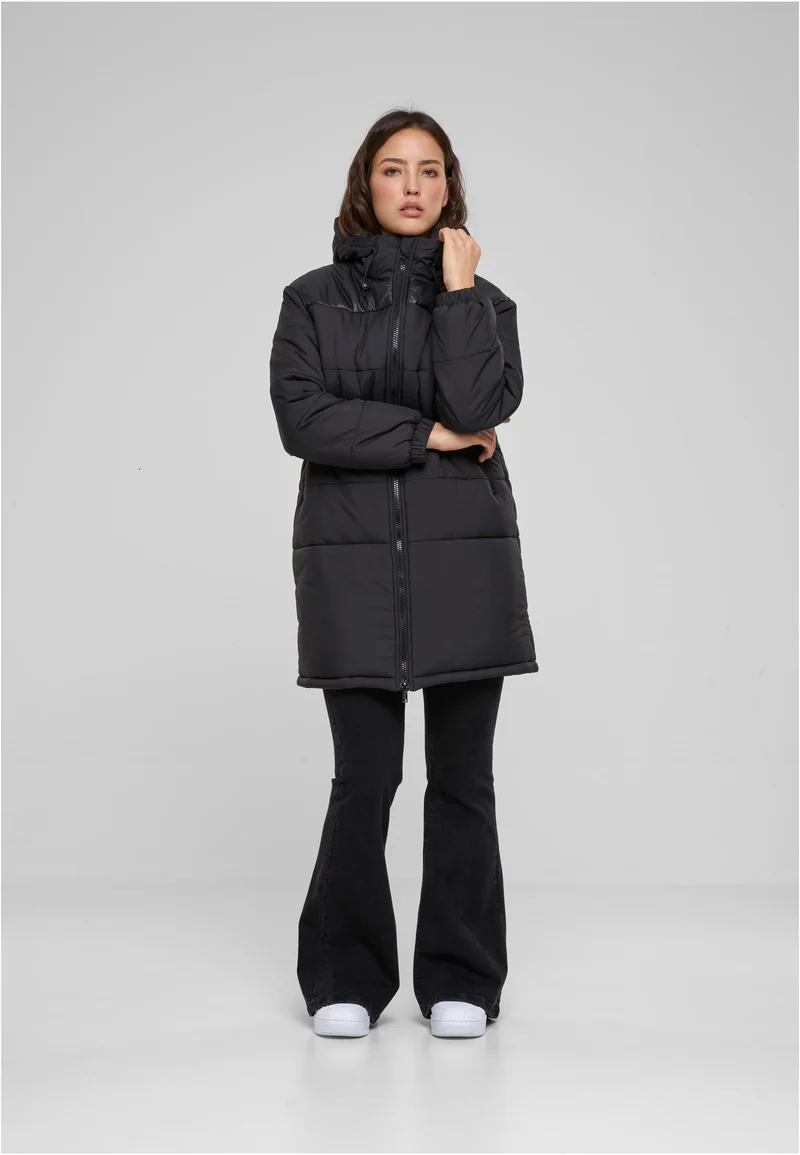 UC Hooded Mixed Puffer Coat