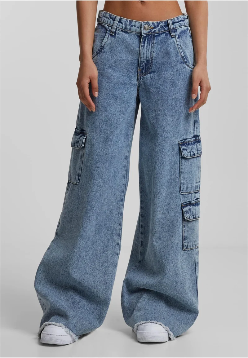UC Mid Waist Cargo Denim Pants