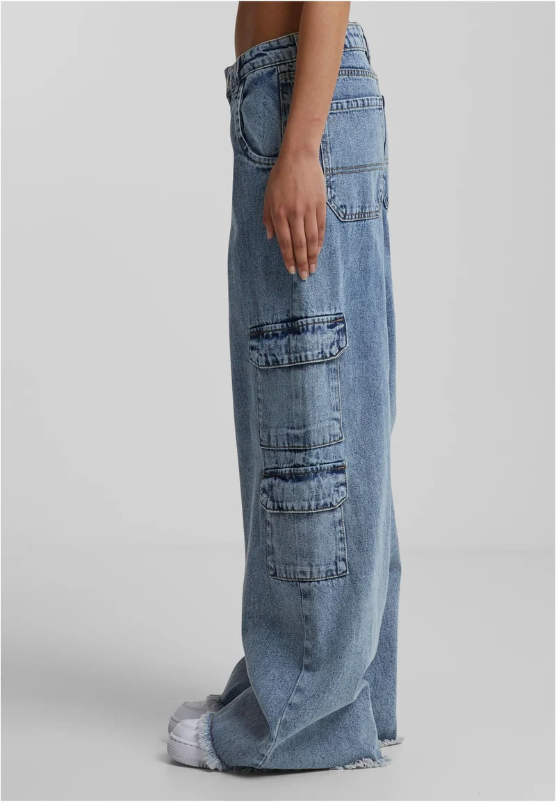 UC Mid Waist Cargo Denim Pants
