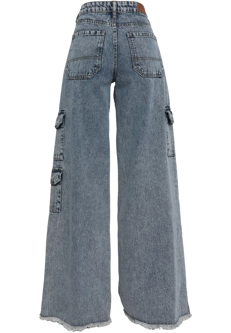 UC Mid Waist Cargo Denim Pants