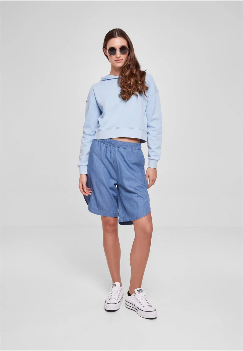 UC Short Flower Embroidery Terry Hoody