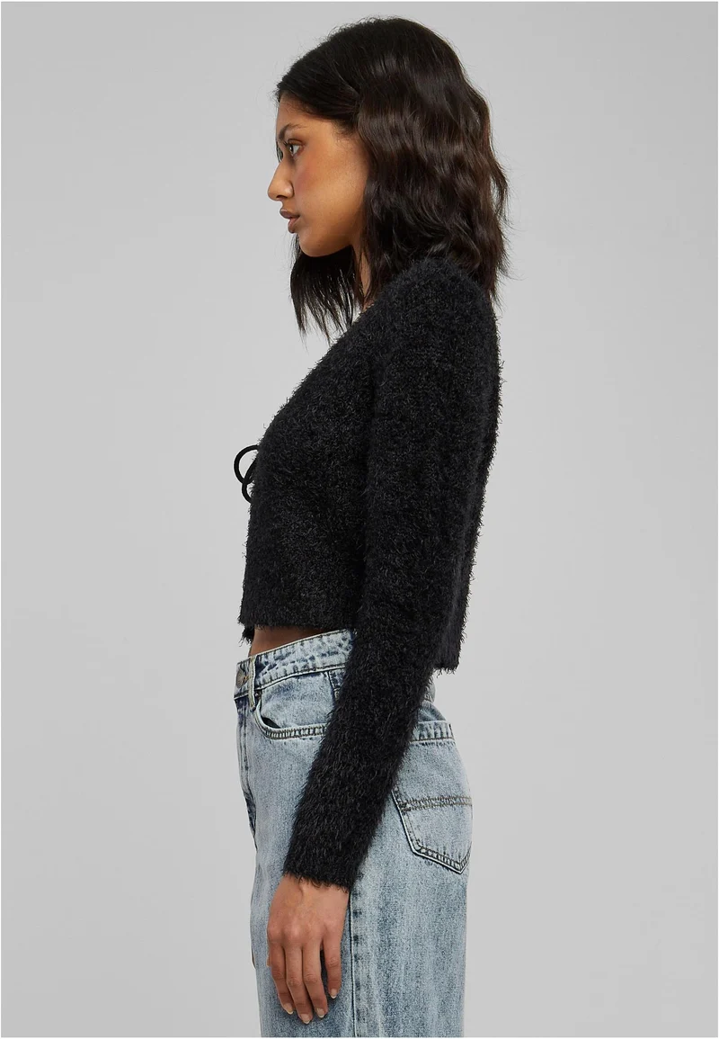 UC Tied Cropped Feather Cardigan