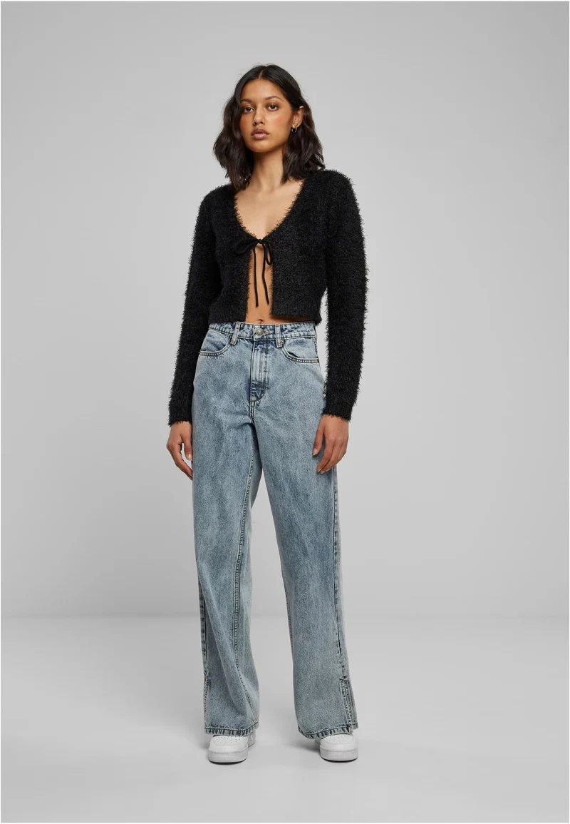 UC Tied Cropped Feather Cardigan