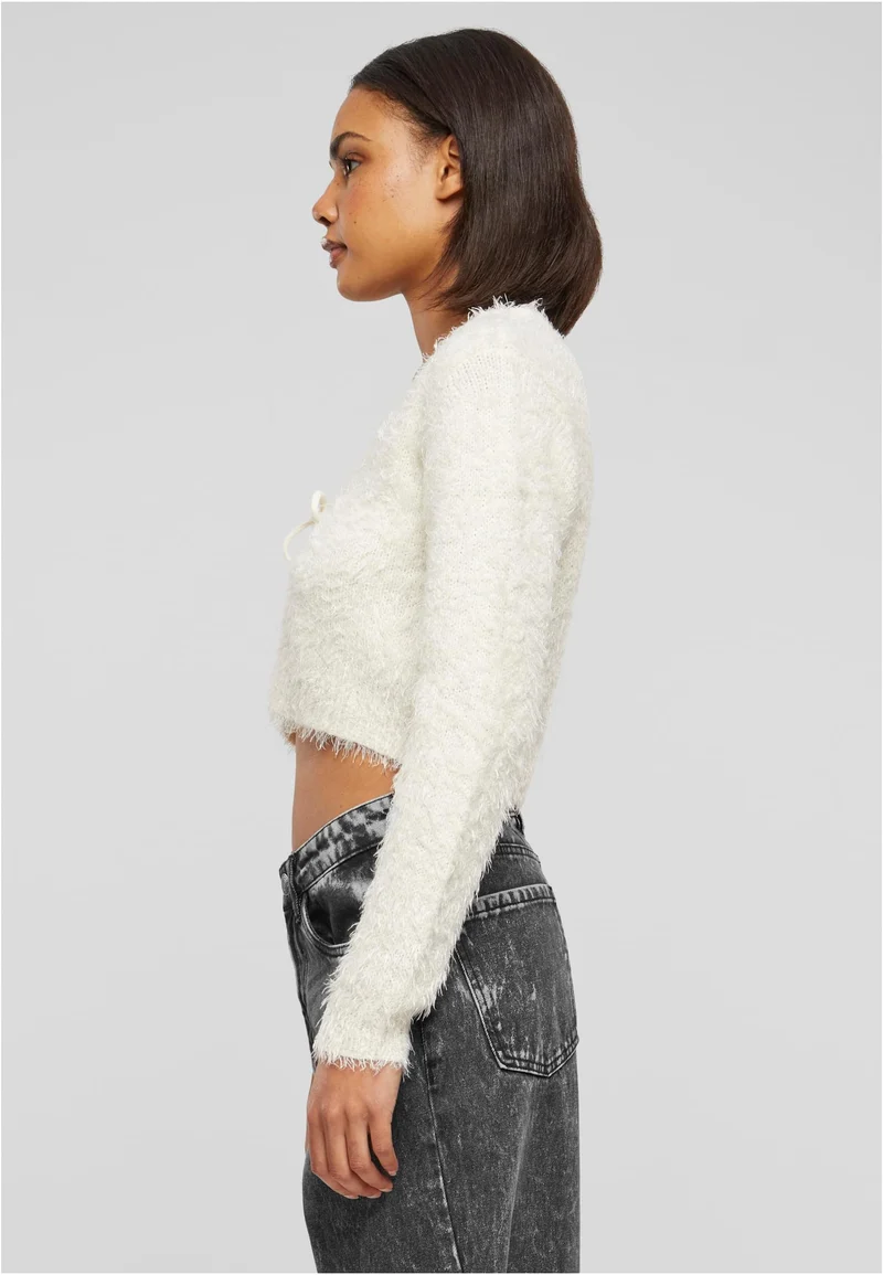 UC Tied Cropped Feather Cardigan