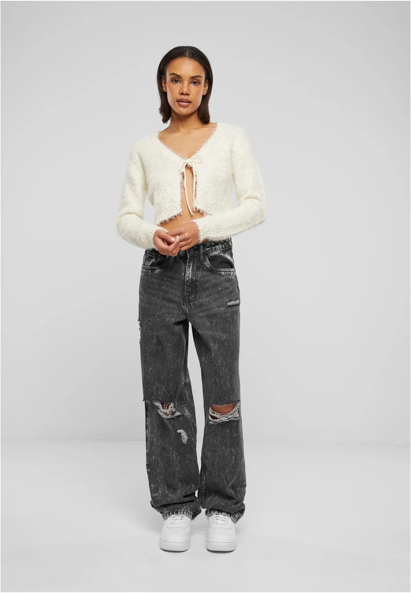UC Tied Cropped Feather Cardigan