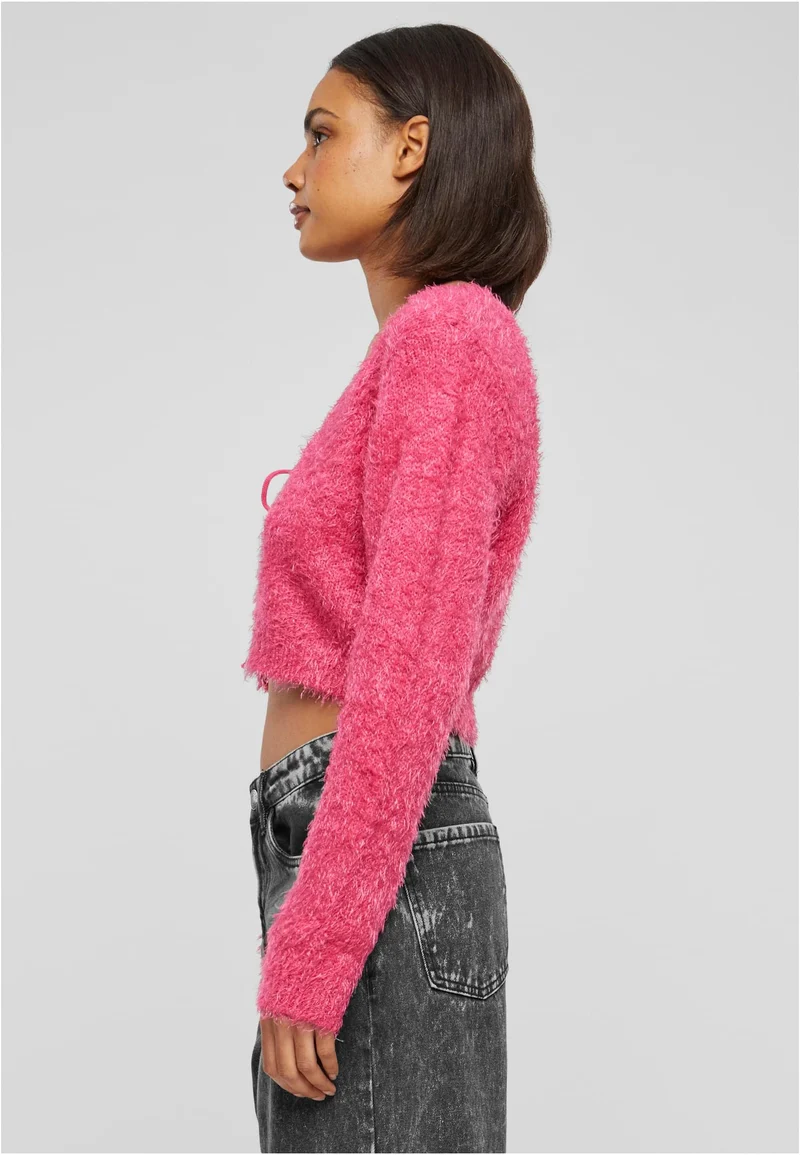 UC Tied Cropped Feather Cardigan