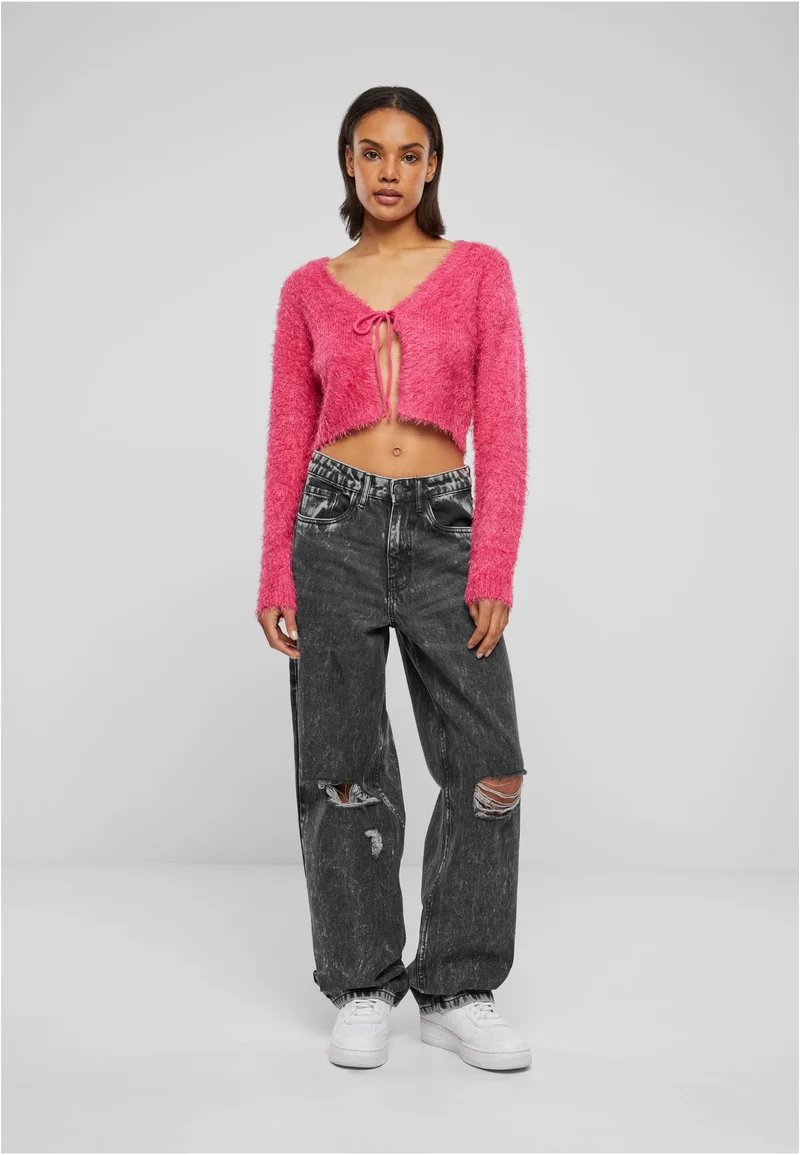 UC Tied Cropped Feather Cardigan