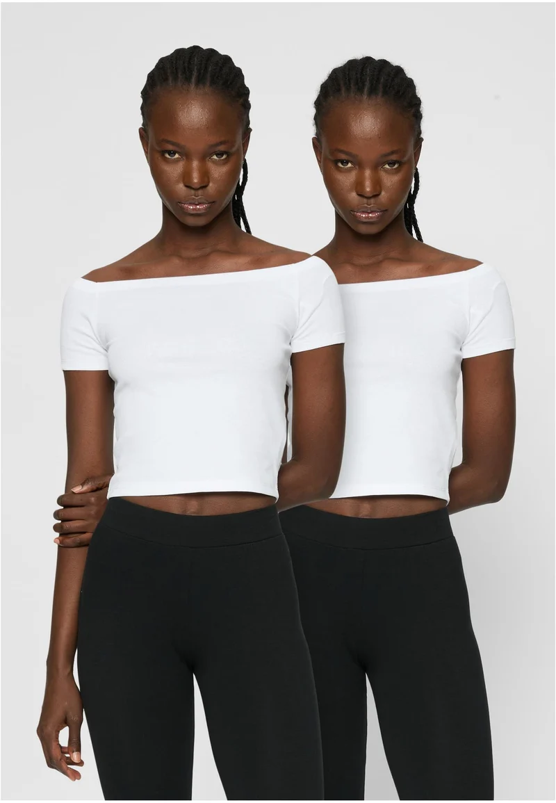 UC Organic Off Shoulder Rib Tee 2-Pack