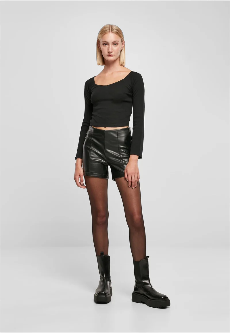 UC Short Rib Wide V-Neck Longsleeve