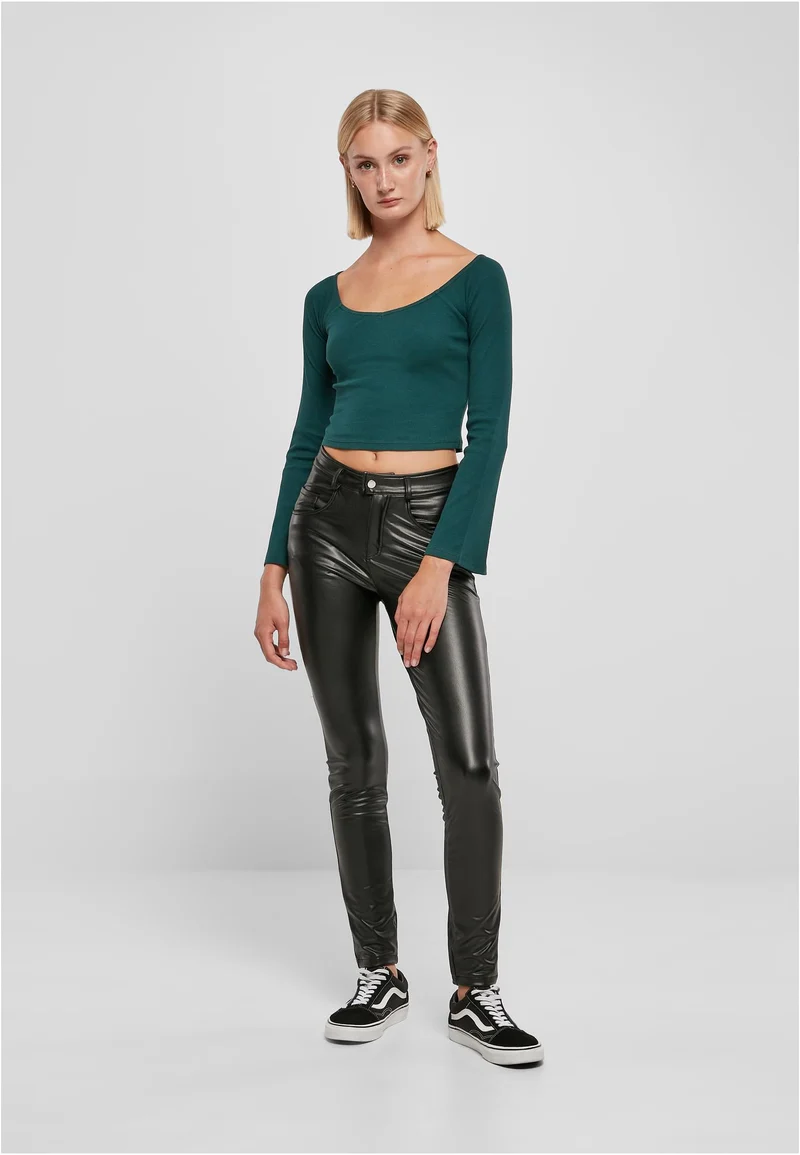 UC Short Rib Wide V-Neck Longsleeve
