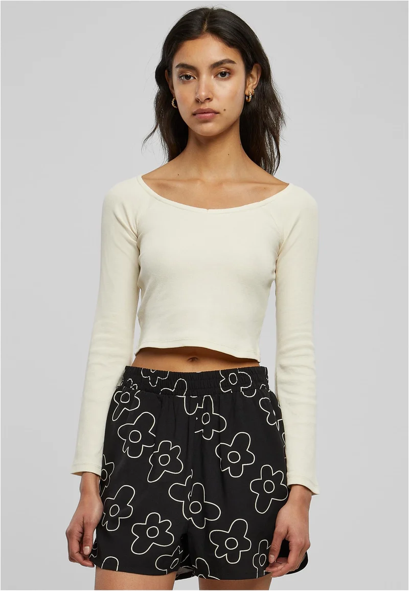 UC Short Rib Wide V-Neck Longsleeve